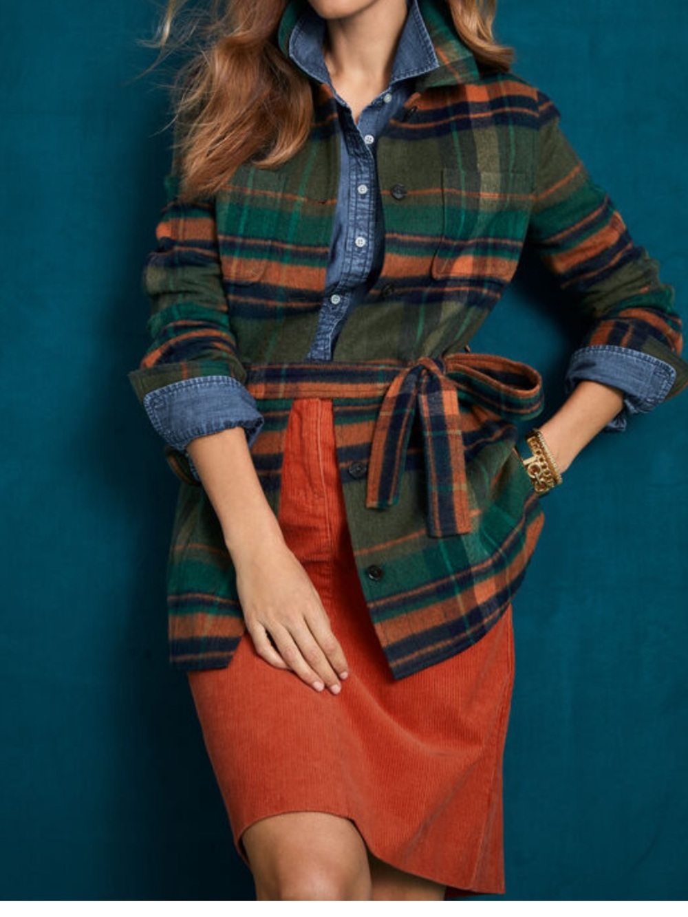 TALBOTS CORDUROY A LINE SKIRT